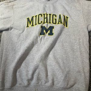Grey UMich Champion Crewneck